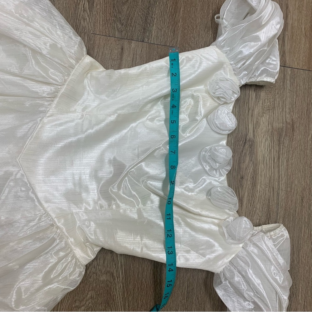 VINTAGE ROSETTE WEDDING DRESS - Picture 8 of 9